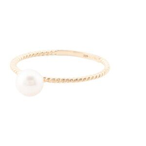 PEARL D'OR Gold/Pearl 14kt Gold Pearl Twisted Band Ring